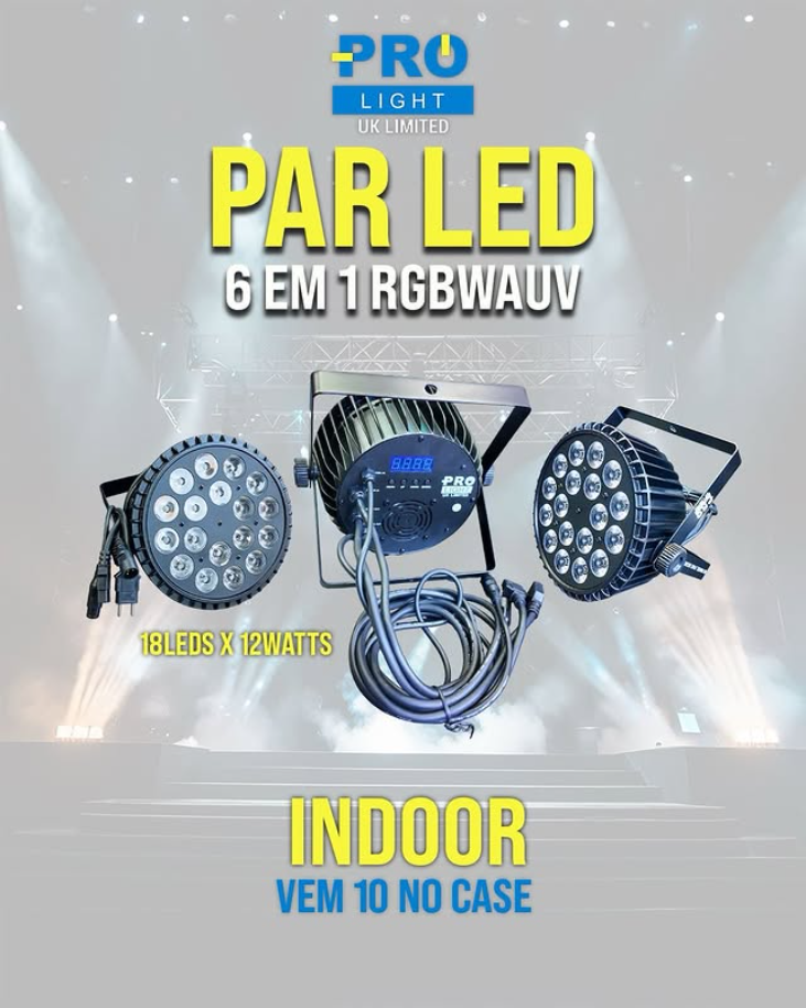 Refletor PAR LED Indoor 18x12W RGBWA+UV